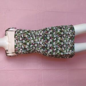 Nasty Gal Vibrant Floral Tie Straps Mini Slip Dress in Black Purple and Green